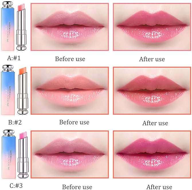 Petansy 3 Colors Jelly Lipstick Set Moisturizing Magic Temperature Color Changing Long Lasting Lip Balm - Image 2