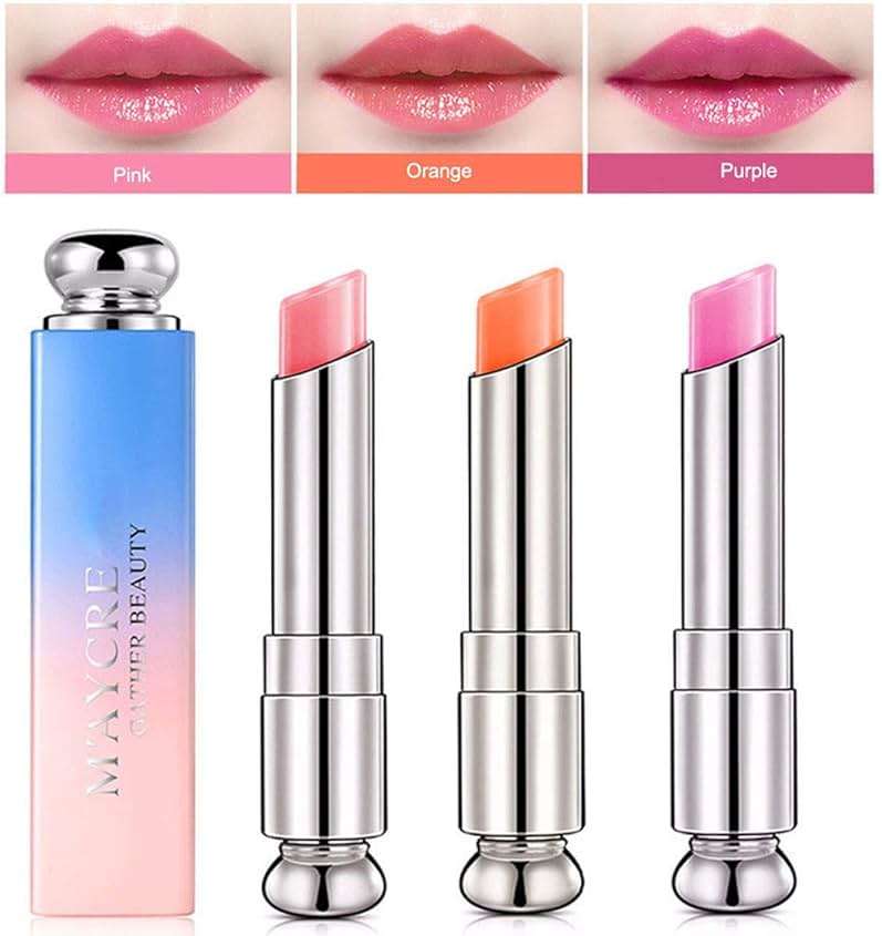Petansy 3 Colors Jelly Lipstick Set Moisturizing Magic Temperature Color Changing Long Lasting Lip Balm - Image 7