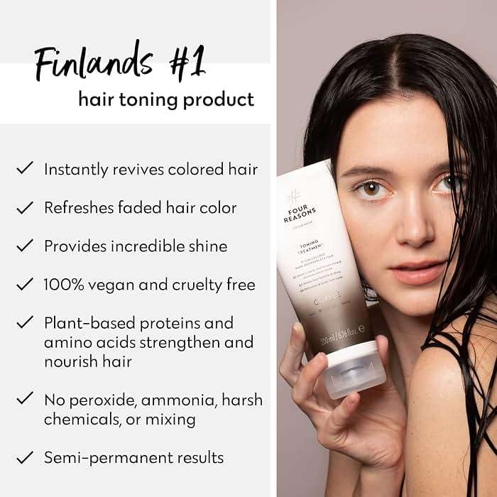 FOUR REASONS Color Mask, Coffee (27 Colors) – Hair Gloss & Color Depositing Conditioner – Semi Permanent Hair Toner for Color-Treated Hair Color For Women – Vegan & Cruelty-Free – 6.76 fl oz - Image 4