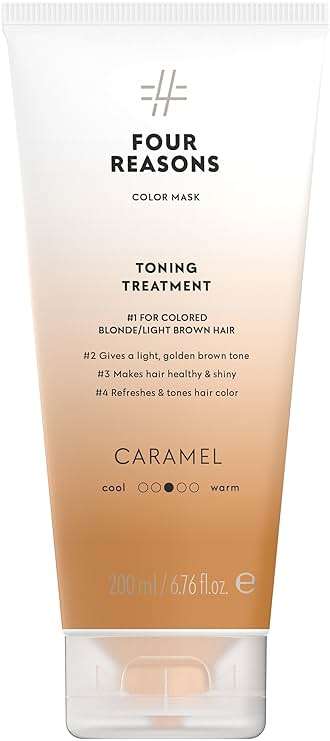 FOUR REASONS Color Mask, Caramel (27 Colors) – Hair Gloss & Color Depositing Conditioner – Semi Permanent Hair Toner for Color-Treated Hair Color For Women – Vegan & Cruelty-Free – 6.76 fl oz - Image 1