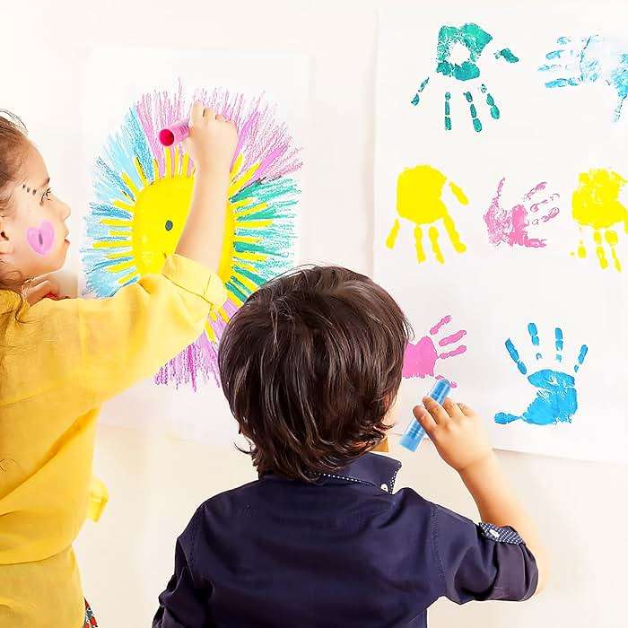 Shuttle Art Tempera Paint Sticks, 32 Colors Solid Tempera Paint for Kids, Super Quick Drying, No-Toxic, Works Great on Paper Wood Glass Ceramic Canvas - Image 2