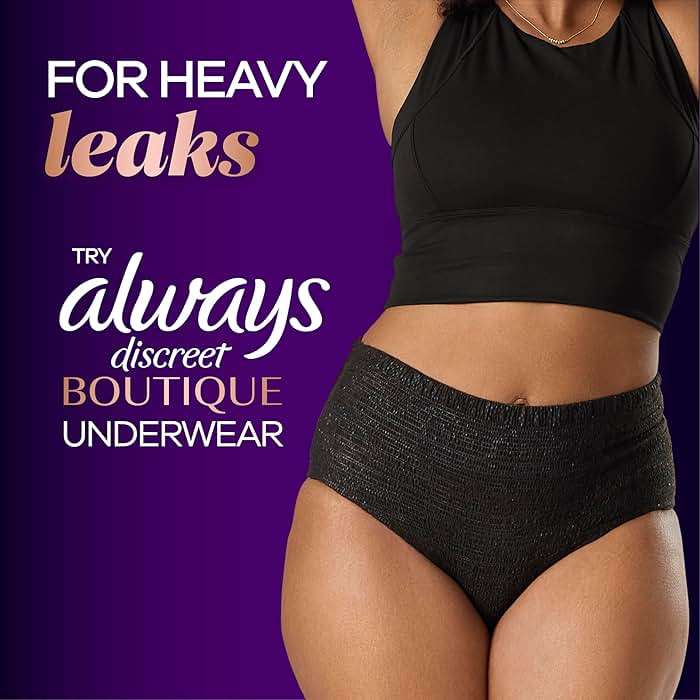 Always Discreet Boutique Incontinence Pads, for Bladder Leaks, Moderate Absorbency, Regular Length, 144 Count (3 Packs of 48) - Image 8