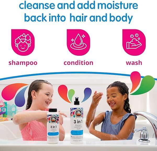 SoCozy 3 in 1 Kids Shampoo + Conditioner + Body Wash (16 Fl Oz) Gentle, Hydrating Hair & Body Cleanser with Keratin, Vitamin B5, & Kiwi Extract, Paraben & Sulfate-Free - Image 2