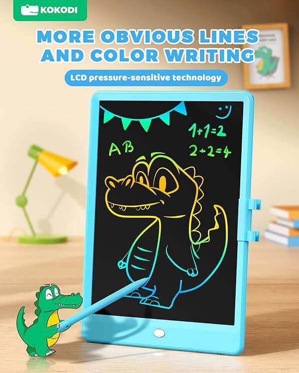 KOKODI LCD Writing Tablet, Gifts for 3 Years Old Boys and Girls，10 Inch Colorful Doodle Board Drawing Tablet, Erasable Reusable Electronic Drawing Pads, Educational and Learning Toys for Kids - Image 3