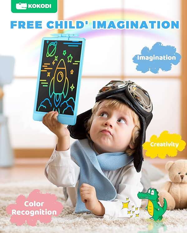 KOKODI LCD Writing Tablet, Gifts for 3 Years Old Boys and Girls，10 Inch Colorful Doodle Board Drawing Tablet, Erasable Reusable Electronic Drawing Pads, Educational and Learning Toys for Kids - Image 5