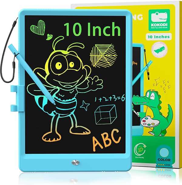 KOKODI LCD Writing Tablet, Gifts for 3 Years Old Boys and Girls，10 Inch Colorful Doodle Board Drawing Tablet, Erasable Reusable Electronic Drawing Pads, Educational and Learning Toys for Kids - Image 9