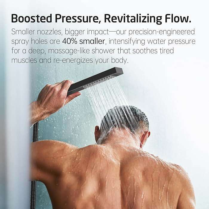 KES Shower System with Tub Spout, Matte Black Shower Faucet Set Complete 10 Inch Rain Shower Head with Handheld Spray and Waterfall Bathtub, cUPC Pressure Balance Shower Valve Trim Kit, XB6305F18-BK - Image 4