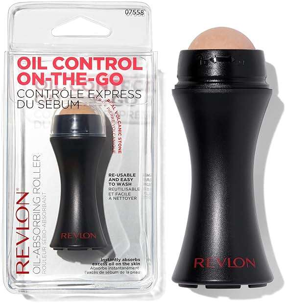 Revlon Face Roller, Oily Skin Control for Makeup, Oil Absorbing, Volcanic Reusable Facial Skincare Tool for At-Home or On-the-Go Mini Massage, 1 Count - Image 1