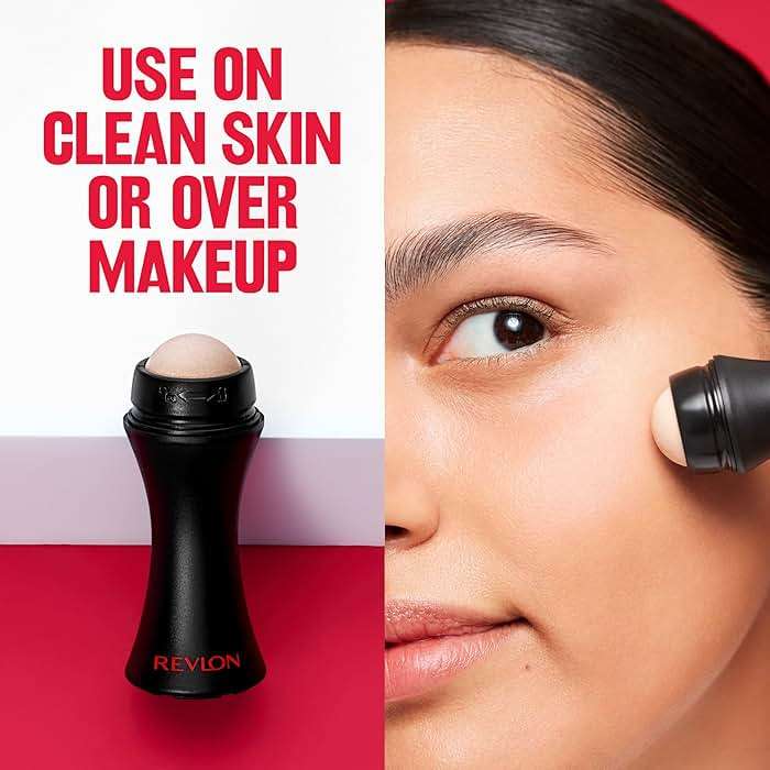 Revlon Face Roller, Oily Skin Control for Makeup, Oil Absorbing, Volcanic Reusable Facial Skincare Tool for At-Home or On-the-Go Mini Massage, 1 Count - Image 4