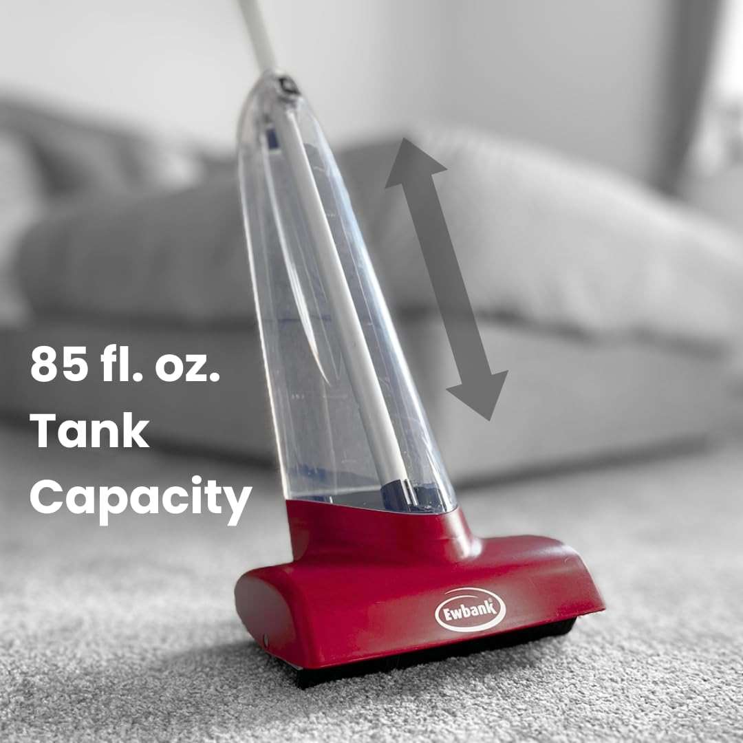Ewbank Cascade Manual Non-Electric Lightweight Compact Carpet Cleaner Shampoo Dispensing Roller Tall Scrubber Brush, with 17 oz. Shampoo, 85 oz, Red - Image 3