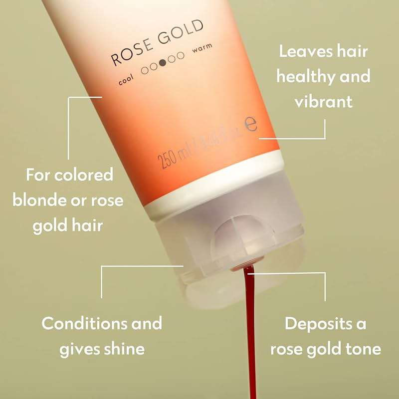 FOUR REASONS Hair Color Shampoo, Rose Gold (8 Colors) - Blonde Hair Toner & Color Depositing Shampoo for Women - Semi-Permanent Toner for Color Treated Hair, Sulfate Free, Vegan - 8.45 Fl Oz - Image 3