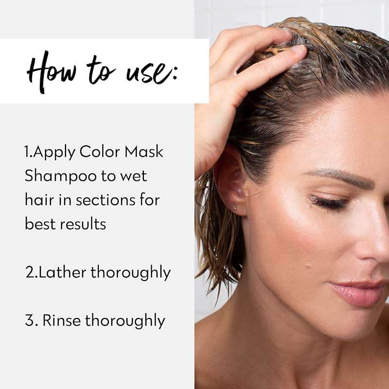 FOUR REASONS Hair Color Shampoo, Rose Gold (8 Colors) - Blonde Hair Toner & Color Depositing Shampoo for Women - Semi-Permanent Toner for Color Treated Hair, Sulfate Free, Vegan - 8.45 Fl Oz - Image 5