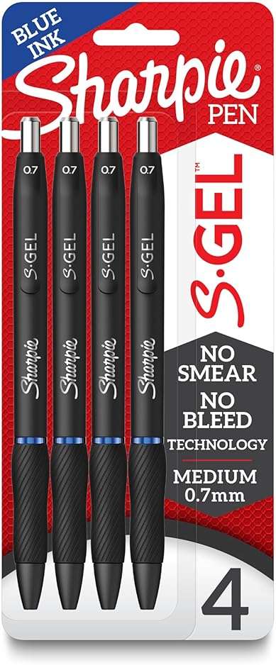 Sharpie S-Gel Gel Pens Medium Point (0.7mm) Blue Ink Gel Pen 4 Count - Image 1