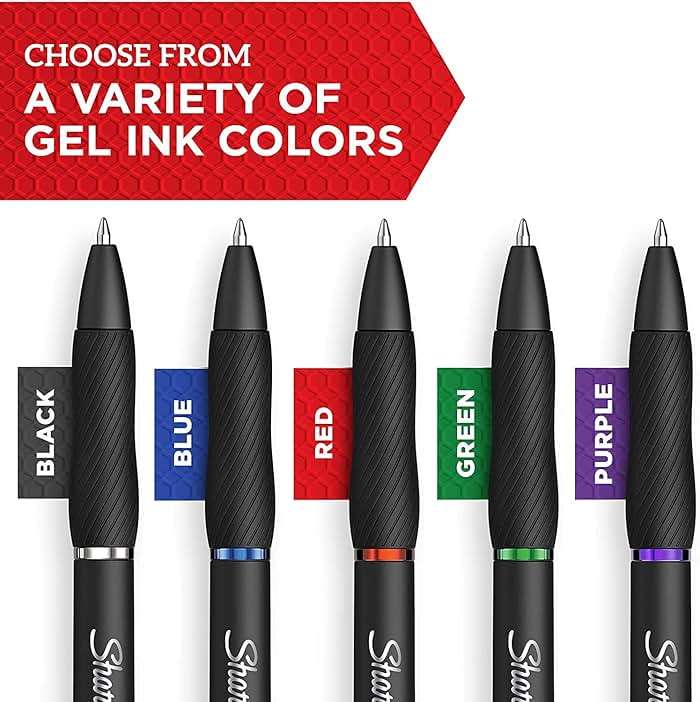 Sharpie S-Gel Gel Pens, Black Barrel, Medium Point (0.7mm), Black Gel Ink Pens, 12 Count - Home, Office, School, Journaling, Writing, Note-Taking, Teacher Supplies - Image 4