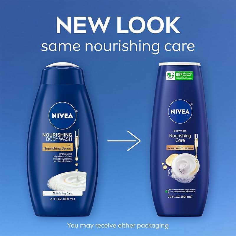NIVEA Nourishing Care Body Wash with Nourishing Serum, Moisturizing Body Wash for Women, Enriched with Provitamin B5 and Vitamin E, 20 Fl Oz Bottle - Image 2