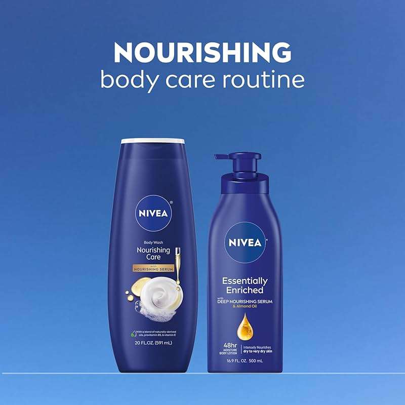 NIVEA Nourishing Care Body Wash with Nourishing Serum, Moisturizing Body Wash for Women, Enriched with Provitamin B5 and Vitamin E, 20 Fl Oz Bottle - Image 12