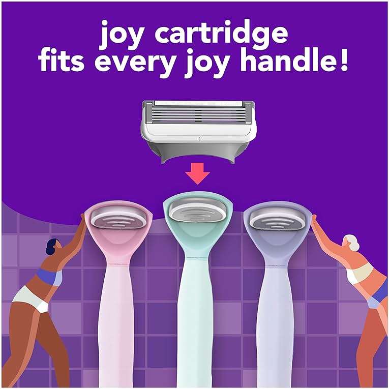 joy Razors for Women, 1 Handle, 4 Razor Blade Refills, Lavender, Lubrastrip to Help Avoid Skin Irritation - Image 5