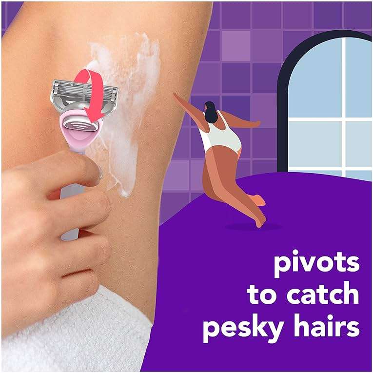 joy Razors for Women, 1 Handle, 4 Razor Blade Refills, Lavender, Lubrastrip to Help Avoid Skin Irritation - Image 7