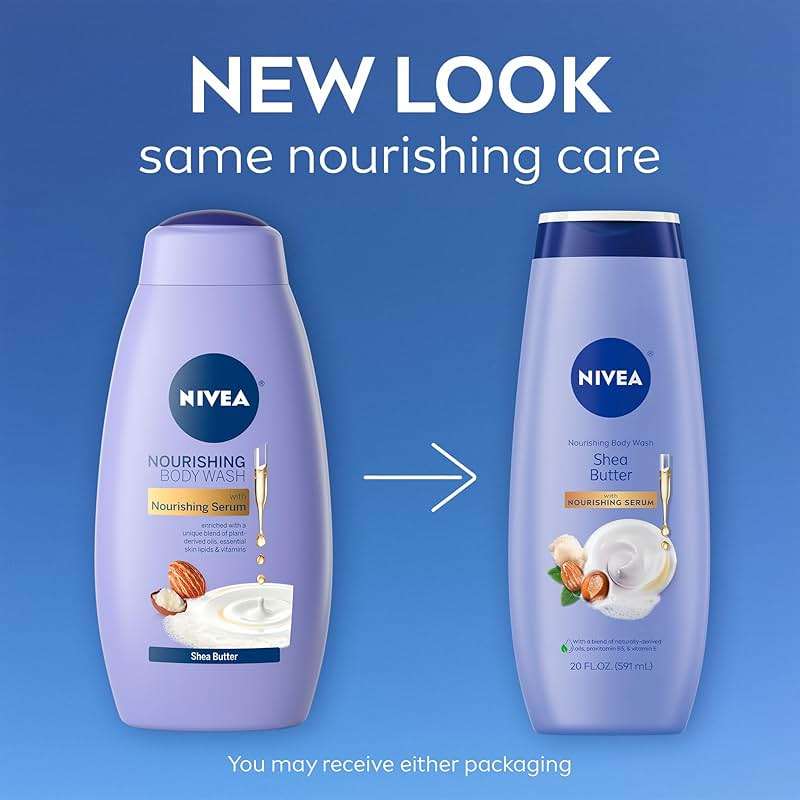 NIVEA Nourishing Shea Butter Body Wash with Nourishing Serum, Moisturizing Body Wash for Women, Enriched Provitamin B5 and Vitamin E, 20 Fl Oz Bottle - Image 2