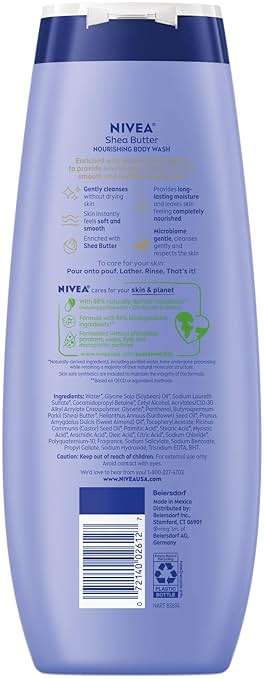 NIVEA Nourishing Shea Butter Body Wash with Nourishing Serum, Moisturizing Body Wash for Women, Enriched Provitamin B5 and Vitamin E, 20 Fl Oz Bottle - Image 14