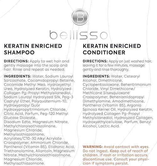 Keratin Shampoo and Conditioner Set - Sulfate Free and Paraben Free - Salon Thickening Treatment for Dry, Damaged, Curly, Frizzy, Straight or Color Treated Hair - Anti Frizz Formula for Women and Men - Image 8