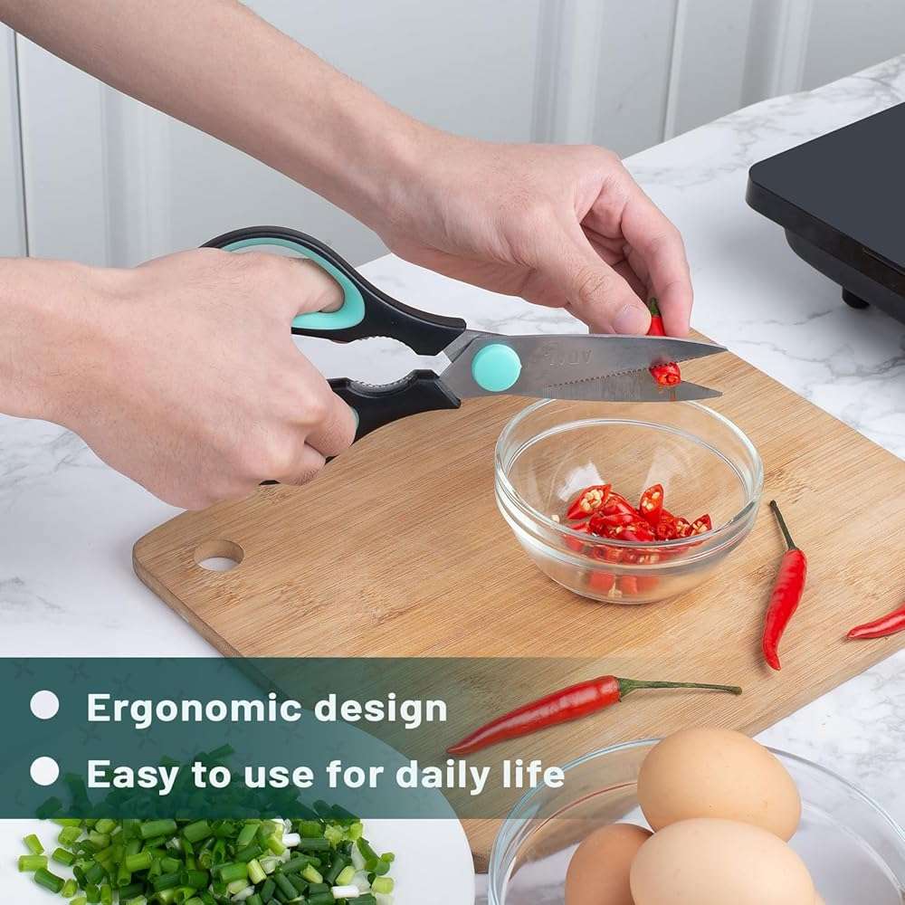 Mr. Pen- All Purpose Kitchen Shears with Protective Sheath, 8 Inch, Dishwasher Safe, Stainless Steel Food Scissors with Micro-Serrated Blades, Soft Grip Comfort Handle, Durable Utility Kitchen Shears - Image 5