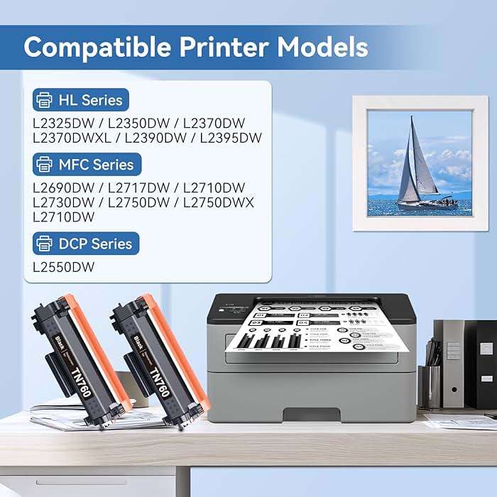 MYTONER Toner Cartridge Compatible Replacement for Brother TN760 TN730 TN-730/TN-760 Black High Yield for MFC-L2690DW MFC-L2710DW MFC-L2717DW HL-L2350DW HL-L2395DW MFC-L2750DW Printer, 2-Pack - Image 2