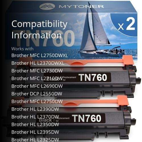 MYTONER Toner Cartridge Compatible Replacement for Brother TN760 TN730 TN-730/TN-760 Black High Yield for MFC-L2690DW MFC-L2710DW MFC-L2717DW HL-L2350DW HL-L2395DW MFC-L2750DW Printer, 2-Pack - Image 3