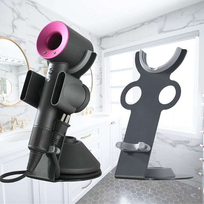 Foho Hair Dryer Holder for Dyson Supersonic, Magnetic Stand with Power Plug Cable Organizer, Bathroom Organizer Supersonic Dryer, Diffuser and Nozzles - Image 6