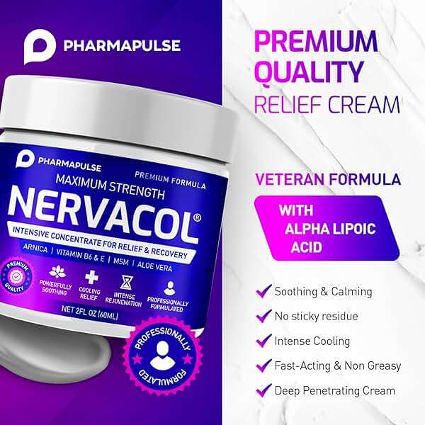Pharmapulse Neuropathy Cream – Maximum Strength for Feet, Hands, Legs, Toes, Lower Back - Alpha Lipoic Acid, Arnica, Vitamin B6, Aloe Vera, MSM - Effective Soothing - Image 3