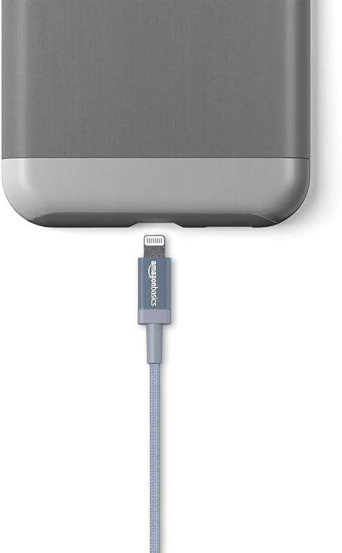 Amazon Basics USB-A to Lightning Cable, Apple MFi Certified, Nylon Braided Cord, Fast Charger for iPhone 14 13 12 11 X Xs Pro, Pro Max, Plus, iPad, 6 Foot, Dark Gray - Image 4