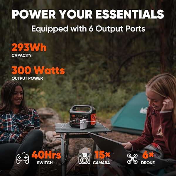 Jackery Portable Power Station Explorer 300, 293Wh Backup Lithium Battery, 110V/300W Pure Sine Wave AC Outlet, Solar Generator (Solar Panel Not Included) for Outdoors Camping Travel Hunting Blackout - Image 5