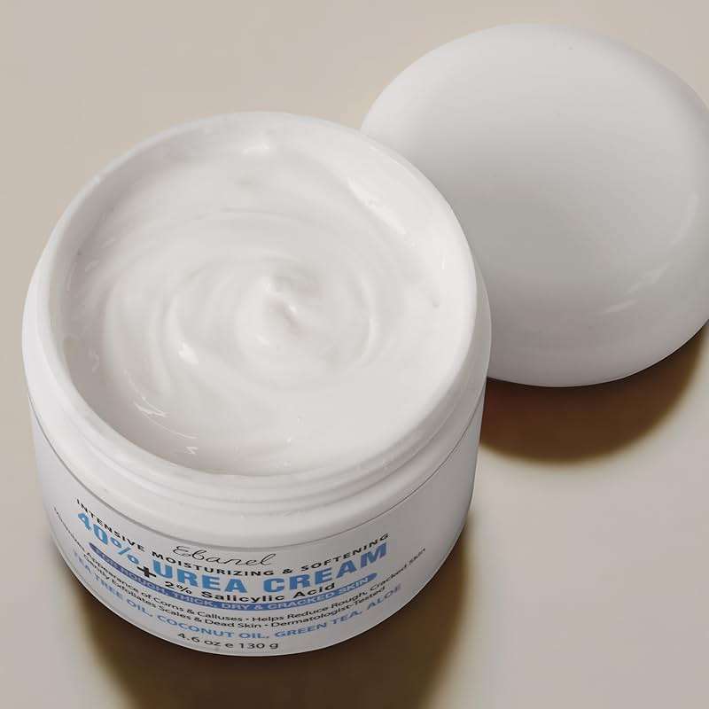 Ebanel Urea Cream 40% plus Salicylic Acid 2%, Foot Cream for Dry Cracked Heels Feet Knees Elbows Hands, Foot Dead Skin Cuticle Callus Remover Toenail Softener, Keratolytic Skin Barrier Repair - Image 7
