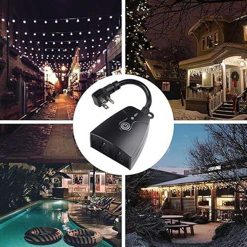 HBN Outdoor Wireless Remote Control Outlet Plug,Weatherproof Heavy Duty Power Strip,Indoor Electrical Plugs for Light Switch,6-inch Cord,100ft Range, ETL Listed(15A,Dual 3-Prong Outlets,3Packs) - Image 8
