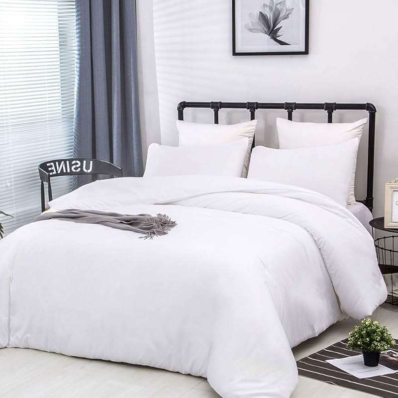 CLOTHKNOW White Queen Comforter Set 3Pcs White Bedding Comforter Sets Soft All Season Queen Size Bed Comforter Set with 2 x Pillowcases - Image 2