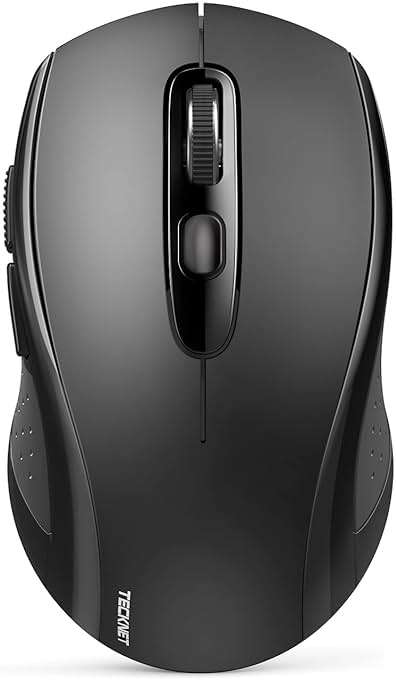 TECKNET Bluetooth Mouse (BT 5.0/3.0+2.4Ghz), 6-Level 4000 DPI Wireless Mice for Laptop, 2-in-1 Ergonomic Computer Portable PC Mouse, Silent Mouse with USB Receiver for Windows/Mac/PC/Notebook-Black - Image 1