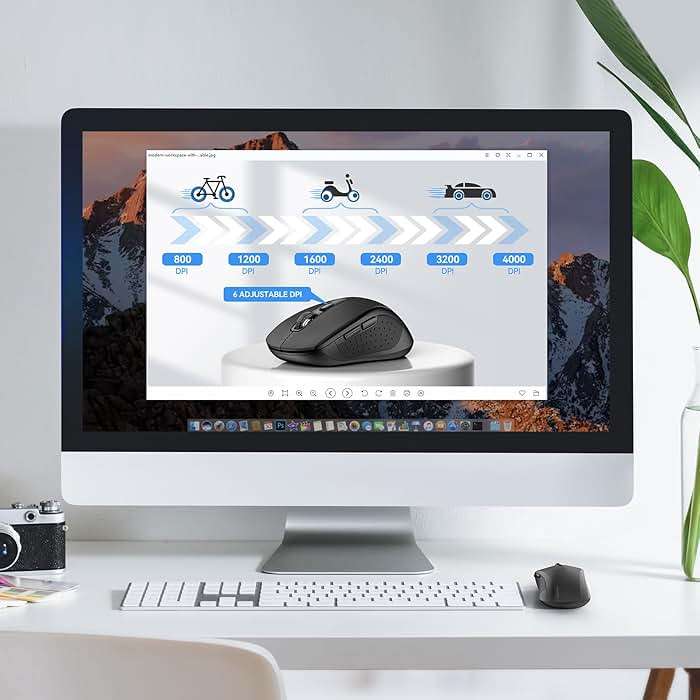 TECKNET Bluetooth Mouse (BT 5.0/3.0+2.4Ghz), 6-Level 4000 DPI Wireless Mice for Laptop, 2-in-1 Ergonomic Computer Portable PC Mouse, Silent Mouse with USB Receiver for Windows/Mac/PC/Notebook-Black - Image 3