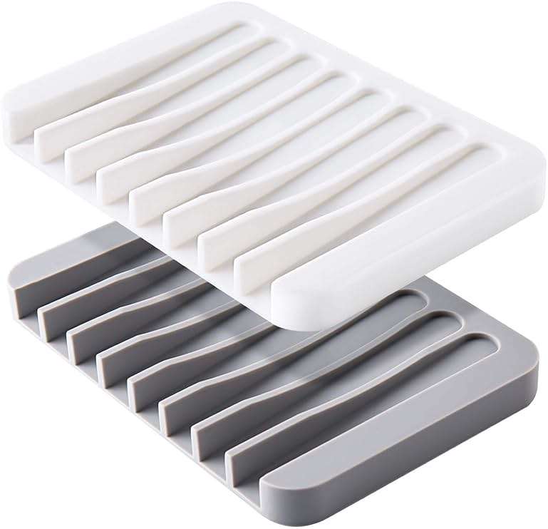 4PCS Self-Draining Silicone Bar Soap Dish and Holders for Shower | Easy Clean, Can Extend Soap Life, Premium Sponge Holder for Sink, Kitchen, Bathroom, or Counter, Soap Tray for Shower - Image 1