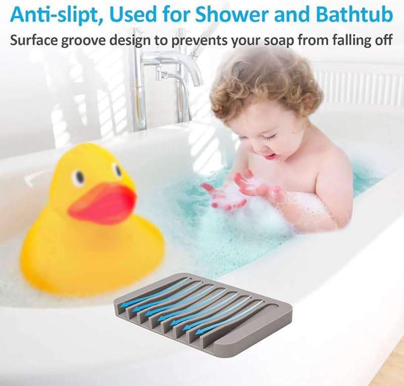4PCS Self-Draining Silicone Bar Soap Dish and Holders for Shower | Easy Clean, Can Extend Soap Life, Premium Sponge Holder for Sink, Kitchen, Bathroom, or Counter, Soap Tray for Shower - Image 4