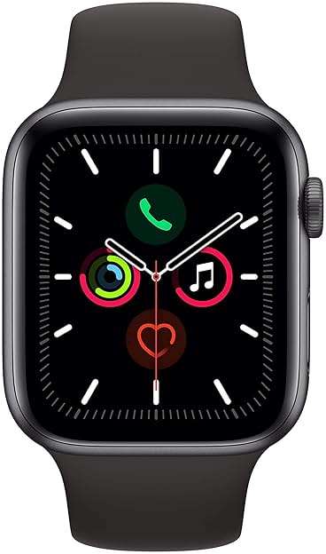 Apple Watch Series 5 (GPS + Cellular, 44MM) - Space Gray Aluminum Case with Black Sport Band (Renewed) - Image 2