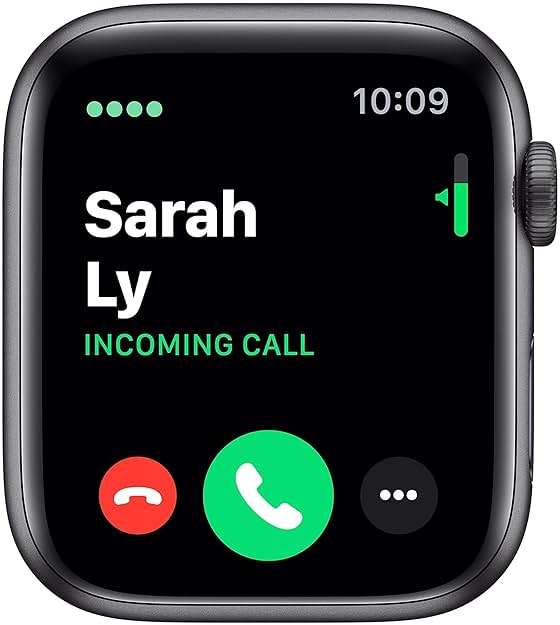 Apple Watch Series 5 (GPS + Cellular, 44MM) - Space Gray Aluminum Case with Black Sport Band (Renewed) - Image 3