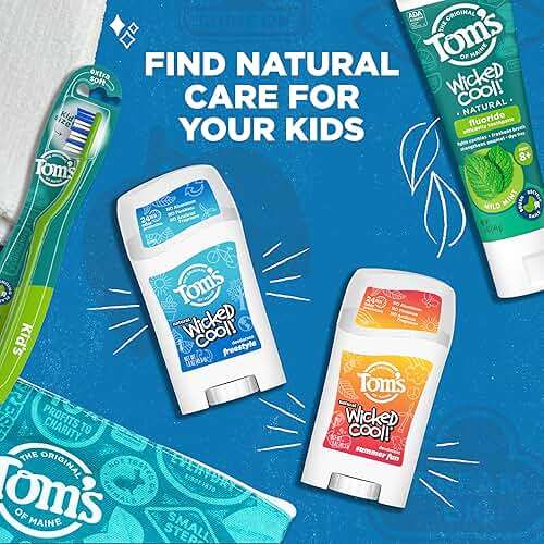 Tom's of Maine Freestyle Wicked Cool! Natural Deodorant for Tweens, Aluminum Free Deodorant Stick, 1.6 oz (3 Pack) - Image 11