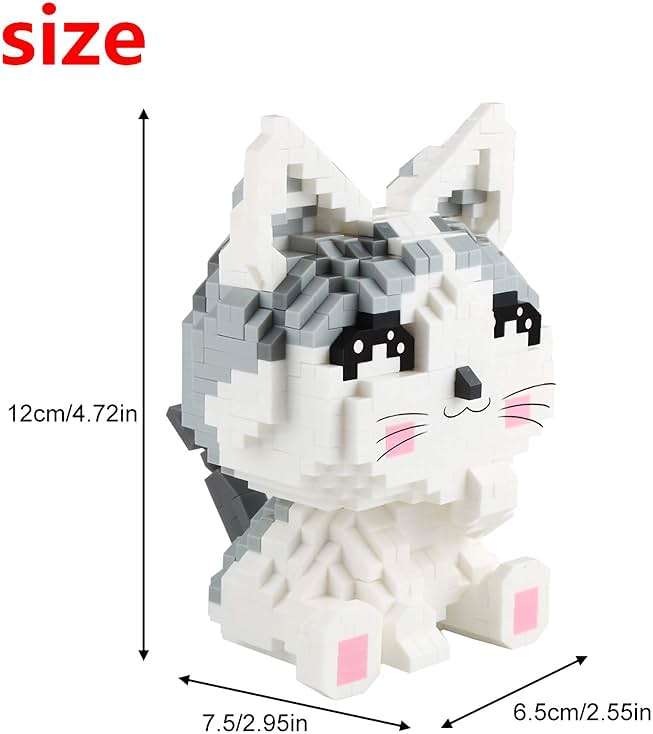 Larcele Cat Micro Building Blocks Pet Mini Building Toy Bricks, 867 Pieces KLJM-02 (Model 2285) - Image 3