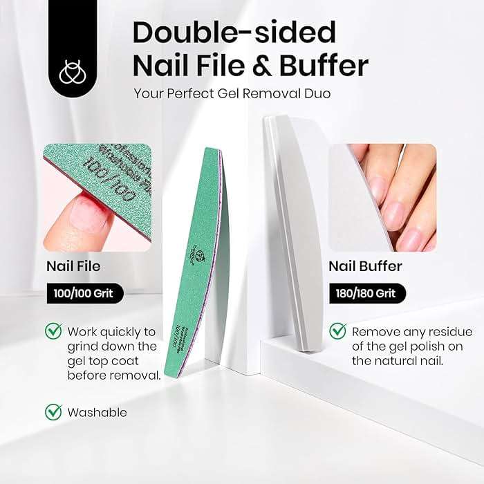 Beetles Gel Polish Remover Kit with 450 Pcs Lint Free Nail Wipes 10 Pcs Gel Polish Remover Clips Cuticle Oil Cuticle Pusher Nail File - Image 4