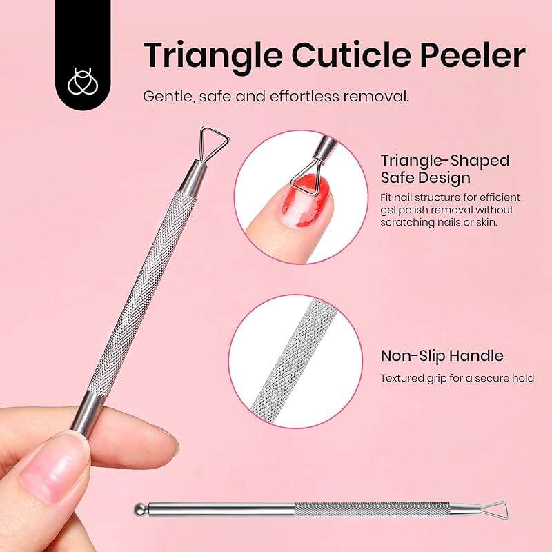 Beetles Gel Polish Remover Kit with 450 Pcs Lint Free Nail Wipes 10 Pcs Gel Polish Remover Clips Cuticle Oil Cuticle Pusher Nail File - Image 5