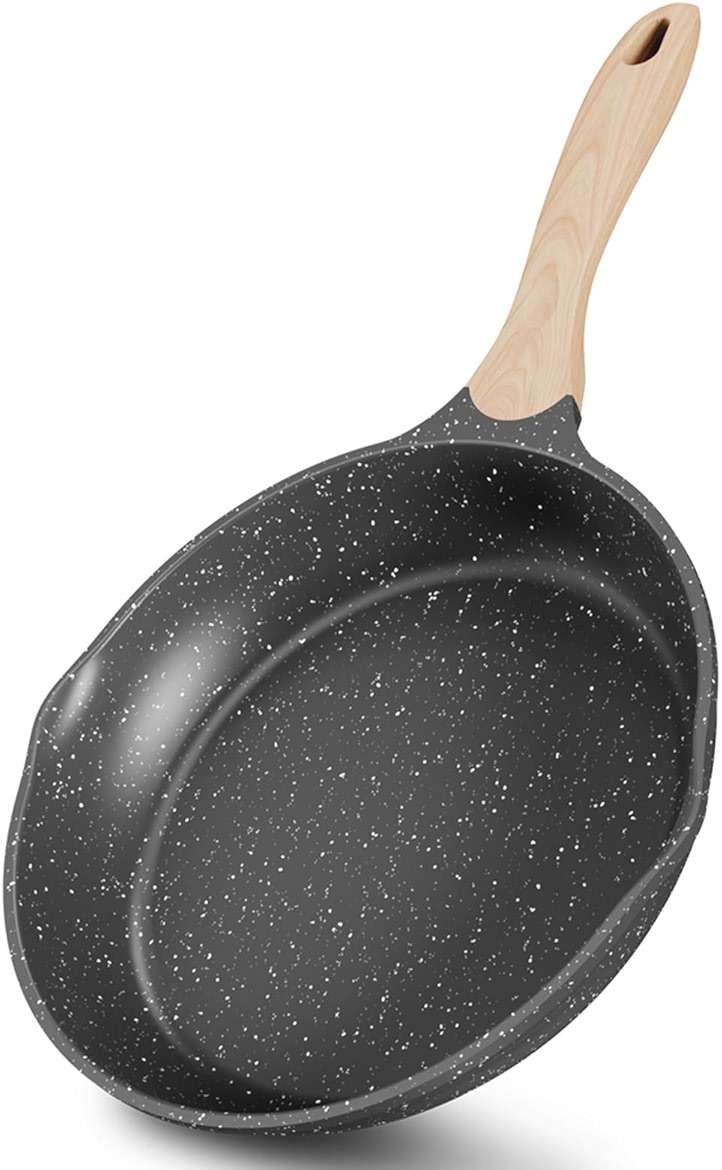 JEETEE 8 Inch Nonstick Frying Pan For Egg, Nonstick Omelette Skillet with Soft Touch Handle, All Stove Induction Compatible - Image 1