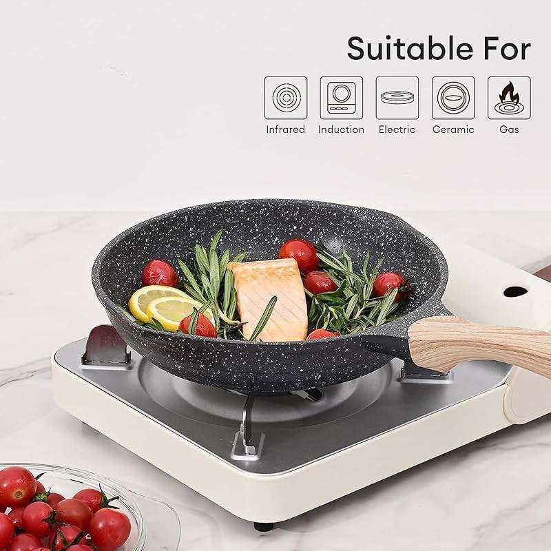 JEETEE 8 Inch Nonstick Frying Pan For Egg, Nonstick Omelette Skillet with Soft Touch Handle, All Stove Induction Compatible - Image 8