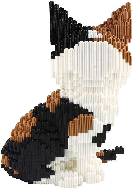 Larcele 4848 Pieces Calico Cat Micro Building Blocks Kit for Teens and Adults, Animal Mini Building Toy Bricks Set for Home or Office Decor KLJM-02 (Model 2842) - Image 5