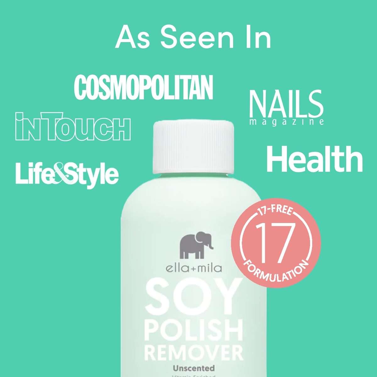 ella+mila Soy Nail Polish Remover – Unscented, Non-Acetone, Non-Toxic Fingernail Polish Remover for Natural Nails – Gentle, Vegan Formula Enriched with Vitamins A, C & E (4 fl oz) - Image 3