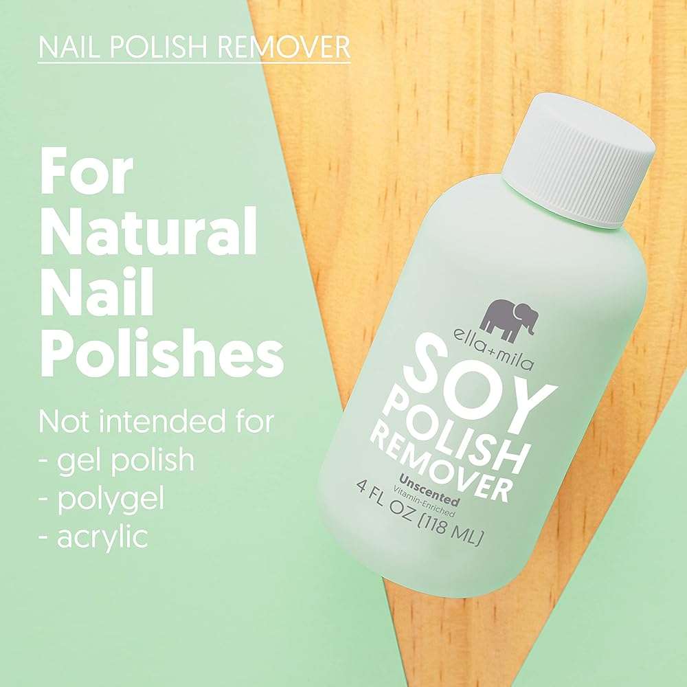 ella+mila Soy Nail Polish Remover – Unscented, Non-Acetone, Non-Toxic Fingernail Polish Remover for Natural Nails – Gentle, Vegan Formula Enriched with Vitamins A, C & E (4 fl oz) - Image 6